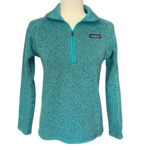 Patagonia Better Sweater 1/4 Zip Pullover Jacket Teal Blue Womens XS